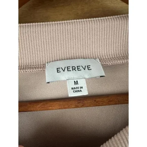 Evereve Mariana Sleek Pullover Crewneck Ruffle Sleeve Blush Pink Women’s Medium - Picture 7 of 15